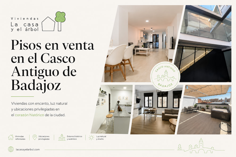 Pisos en venta en el Casco Antiguo de Badajoz, rehabilitados y listos para entrar a vivir.