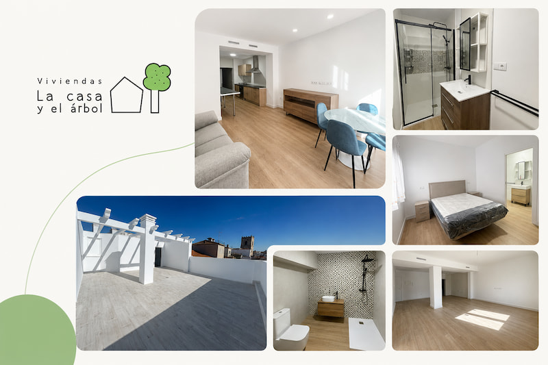 Pisos reformados en Badajoz con cocina equipada, baños renovados y terraza, listos para entrar a vivir.