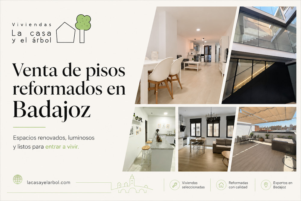 Venta de pisos reformados en Badajoz, listos para entrar a vivir en el centro y el casco antiguo.